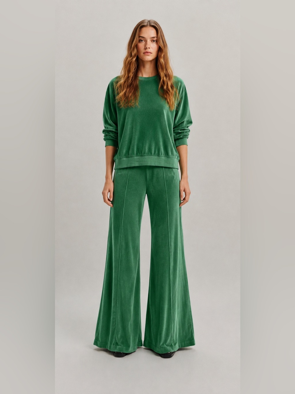 Suzi Kondi Juniper Green Terry Megalo Elevated Lounge Pants | Size M